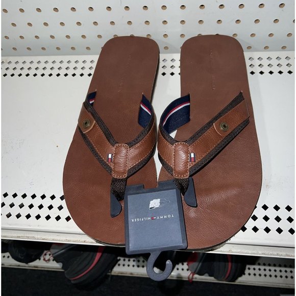 Tommy Hilfiger Drew 2 Mens Casual Sandals Slides Flip Flops Size 9 Brown - Picture 4 of 6